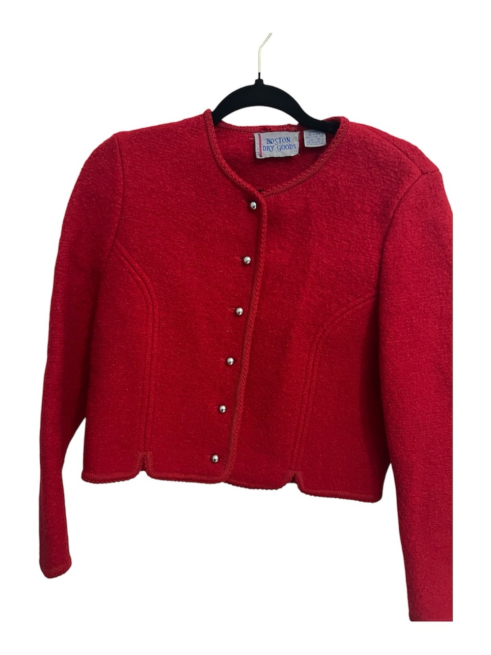 Boston Dry Goods Vintage Red Cropped Button Blazer Small